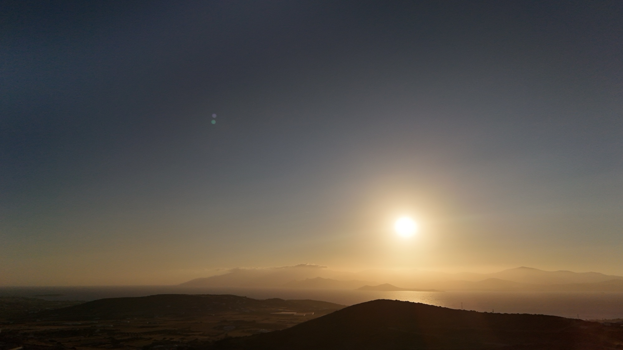 Sunrise over the hills from the villa
